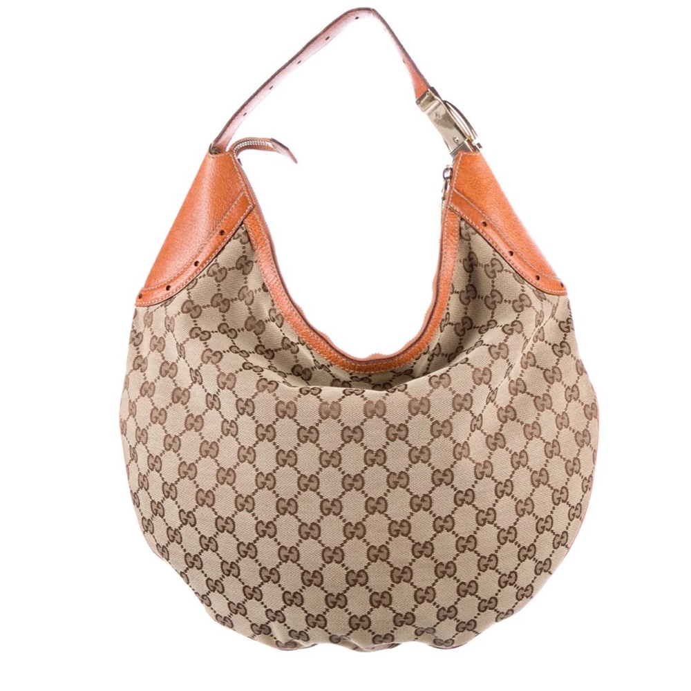 GUCCI Canvas Half Moon Hobo Bag